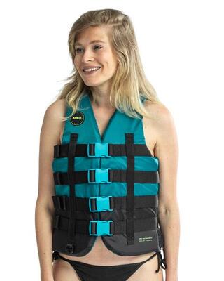 4 Buckle Teal Unisex 50N Schwimmweste Jetski Wakeboard Boot SUP Wasserski