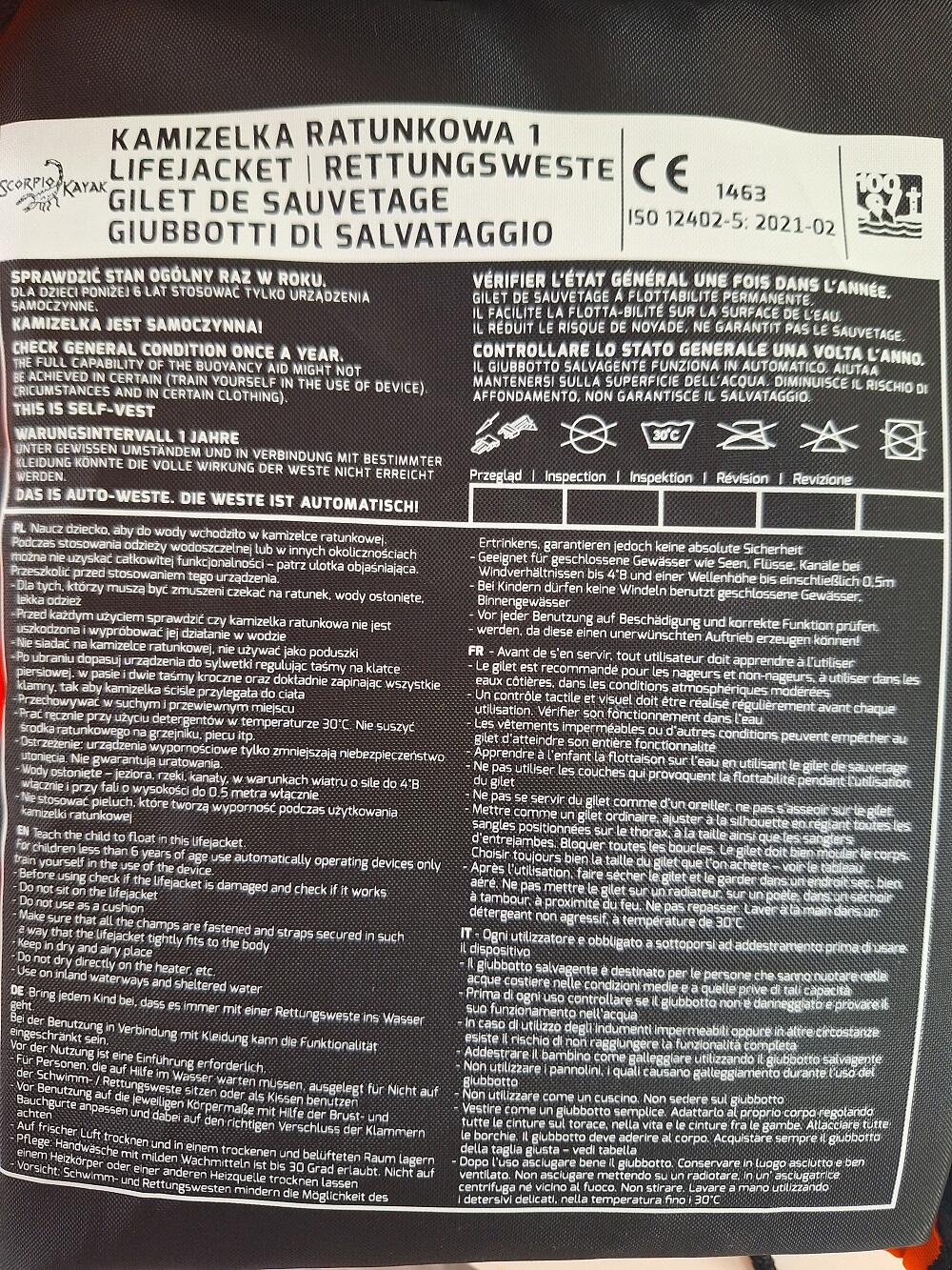 Kamizelka ratunkowa na kajak łódz spływ dla dziecka Scorpio 7/7