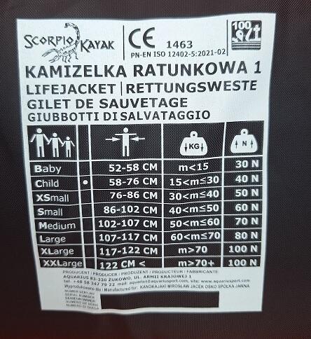 Kamizelka ratunkowa na kajak łódz spływ dla dziecka Scorpio 6/7