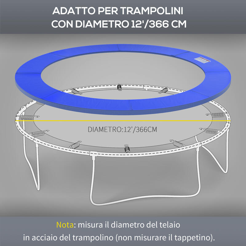 HOMCOM Husă de Protecție din Plastic pentru Trambulină , Ø366cm