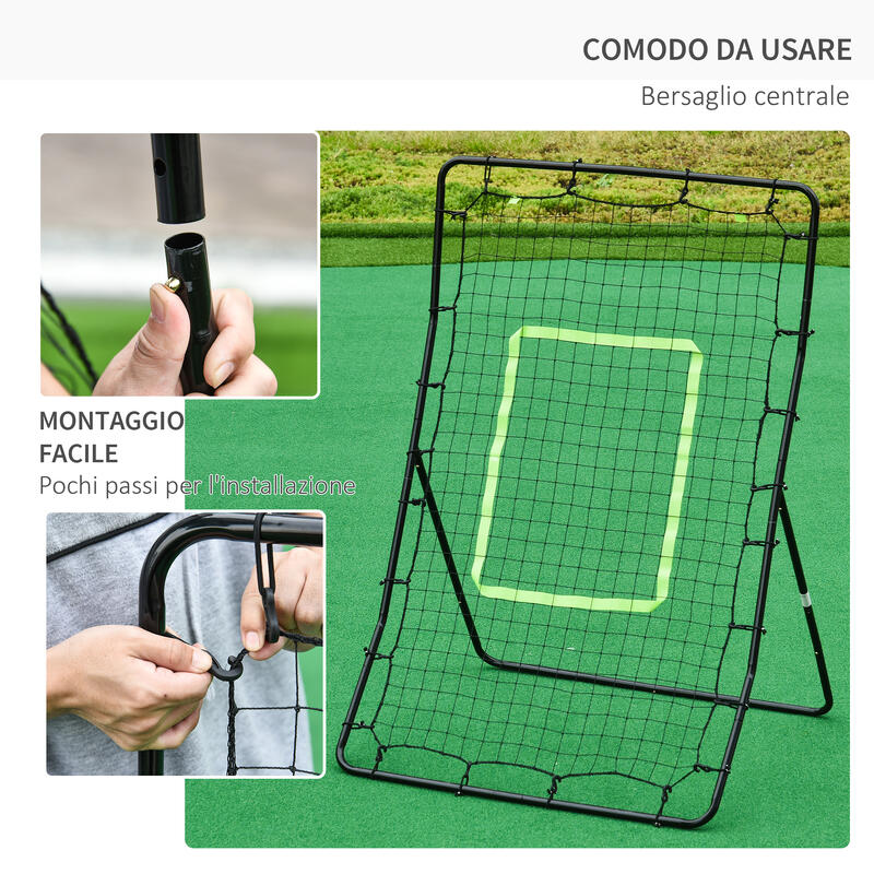 HOMCOM Plasa Elastica  pentru Fotbal și Rugby, Portabila, 90x80x140cm