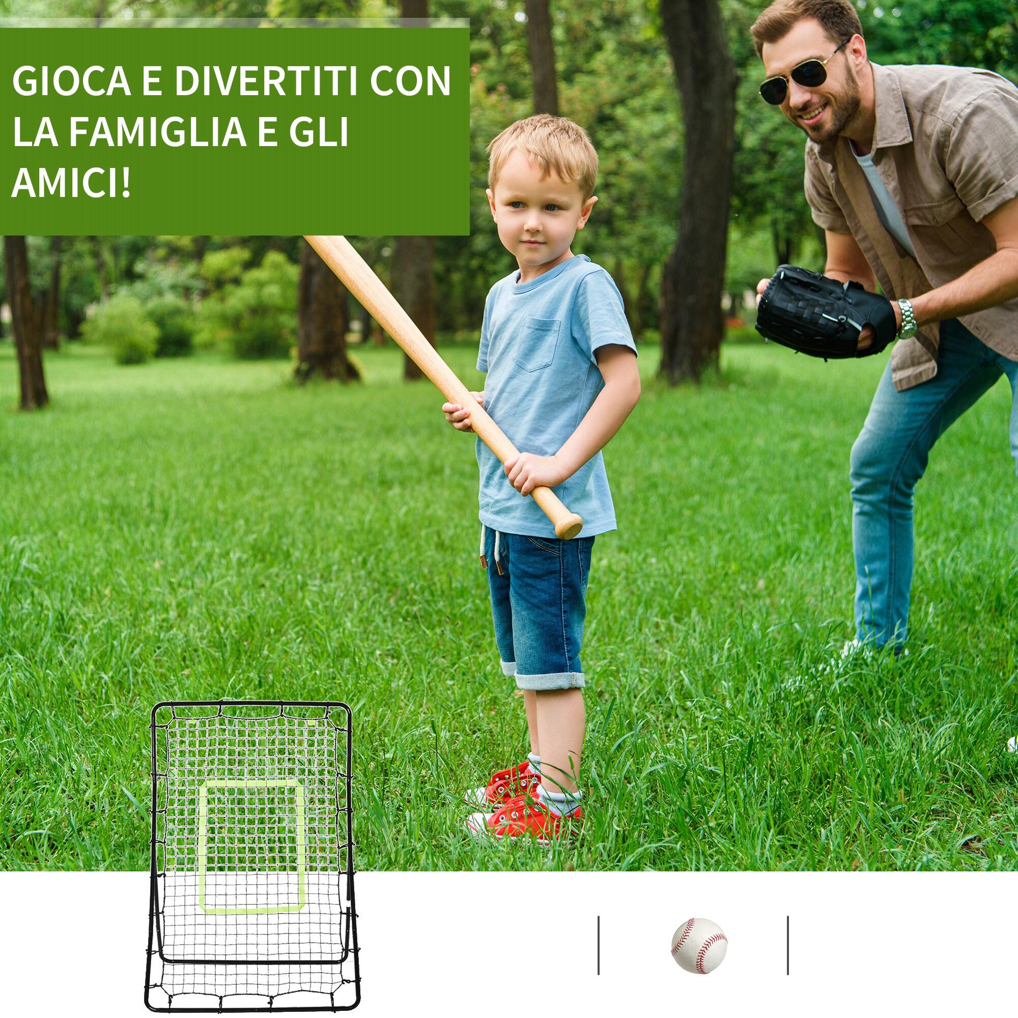 HOMCOM Rete da Rimbalzo Elastica per Palleggi e Allenamento Calcio Acciaio e PE 4/7