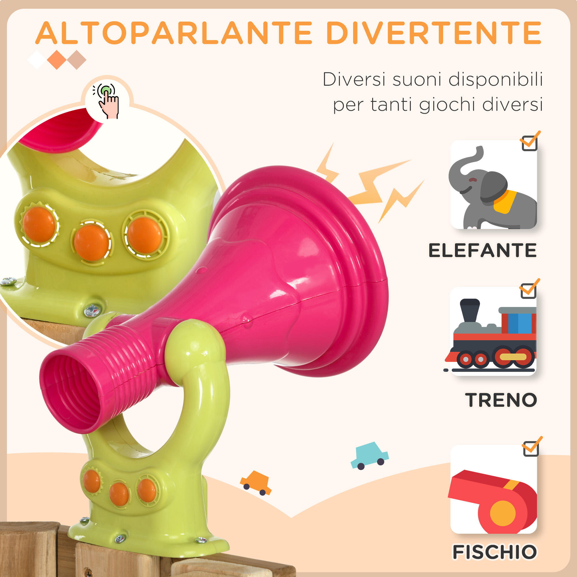 Outsunny Set Scivolo e Altalena da Giardino Bimbi 18-48 Mesi in Legno e Plastica 6/7