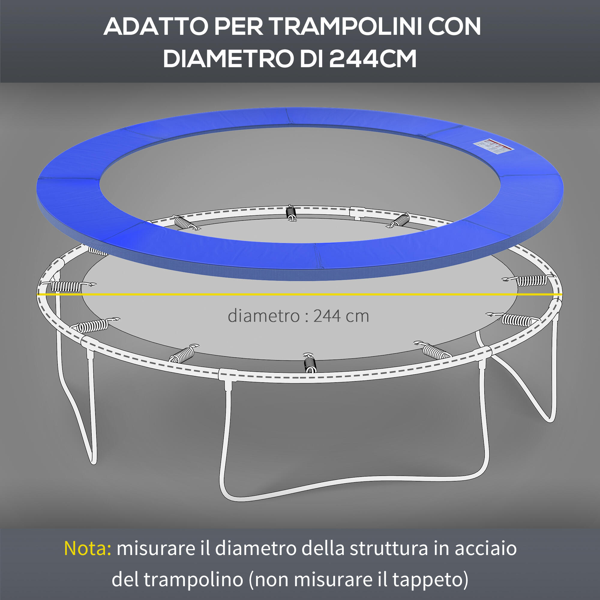 Copertura Per Bordo Del Trampolino, Ø 244 Cm, 305 Cm, Protezione Per Bordo Del Trampolino, Resistente Agli Strappi, Ai Raggi UV, Protezione Per I Bordi, Per Trampolino : Amazon.it: Sport E Tempo Libero