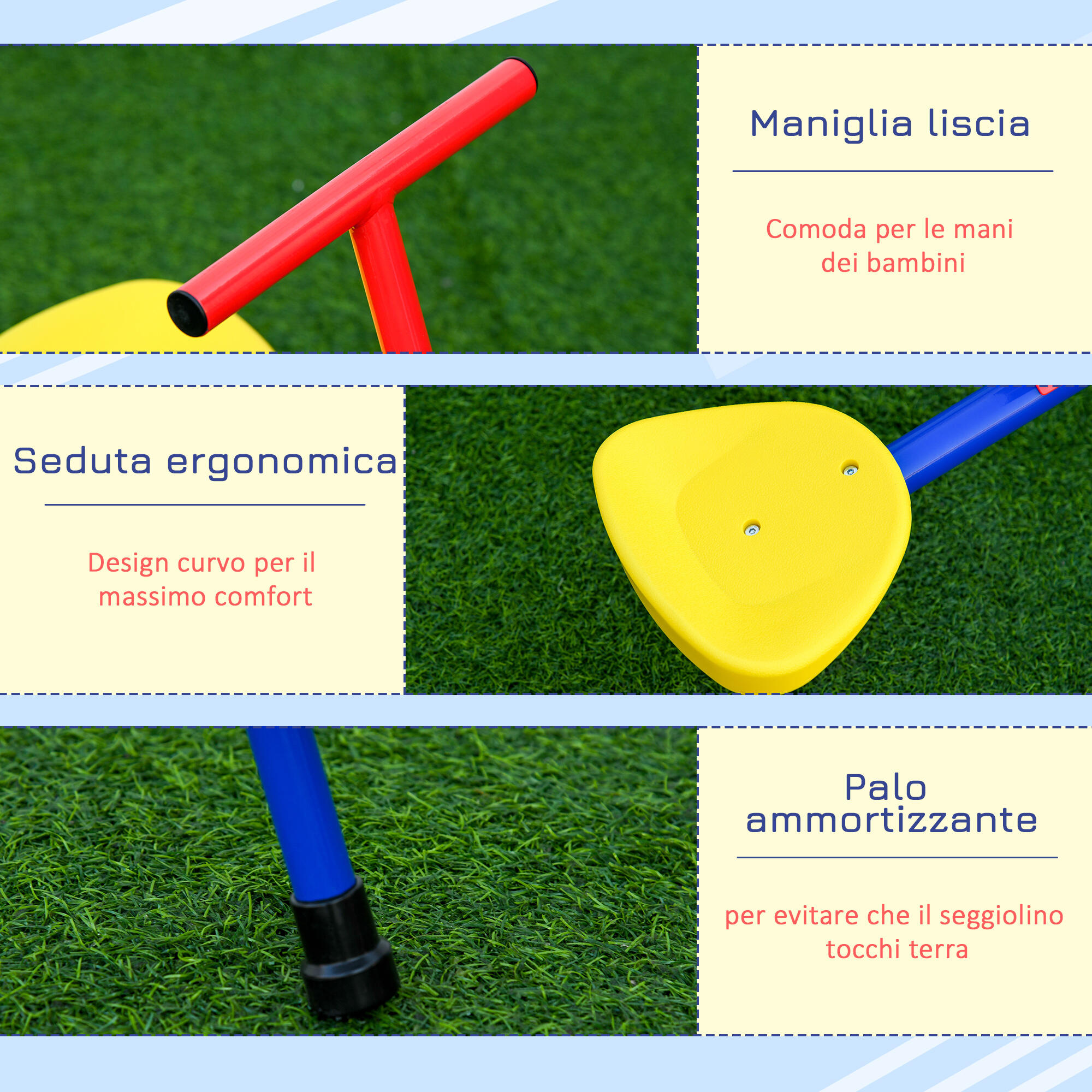 Outsunny Altalena per Bambini Doppia a Bilico Girevole a 360° in Metallo e PP 7/7