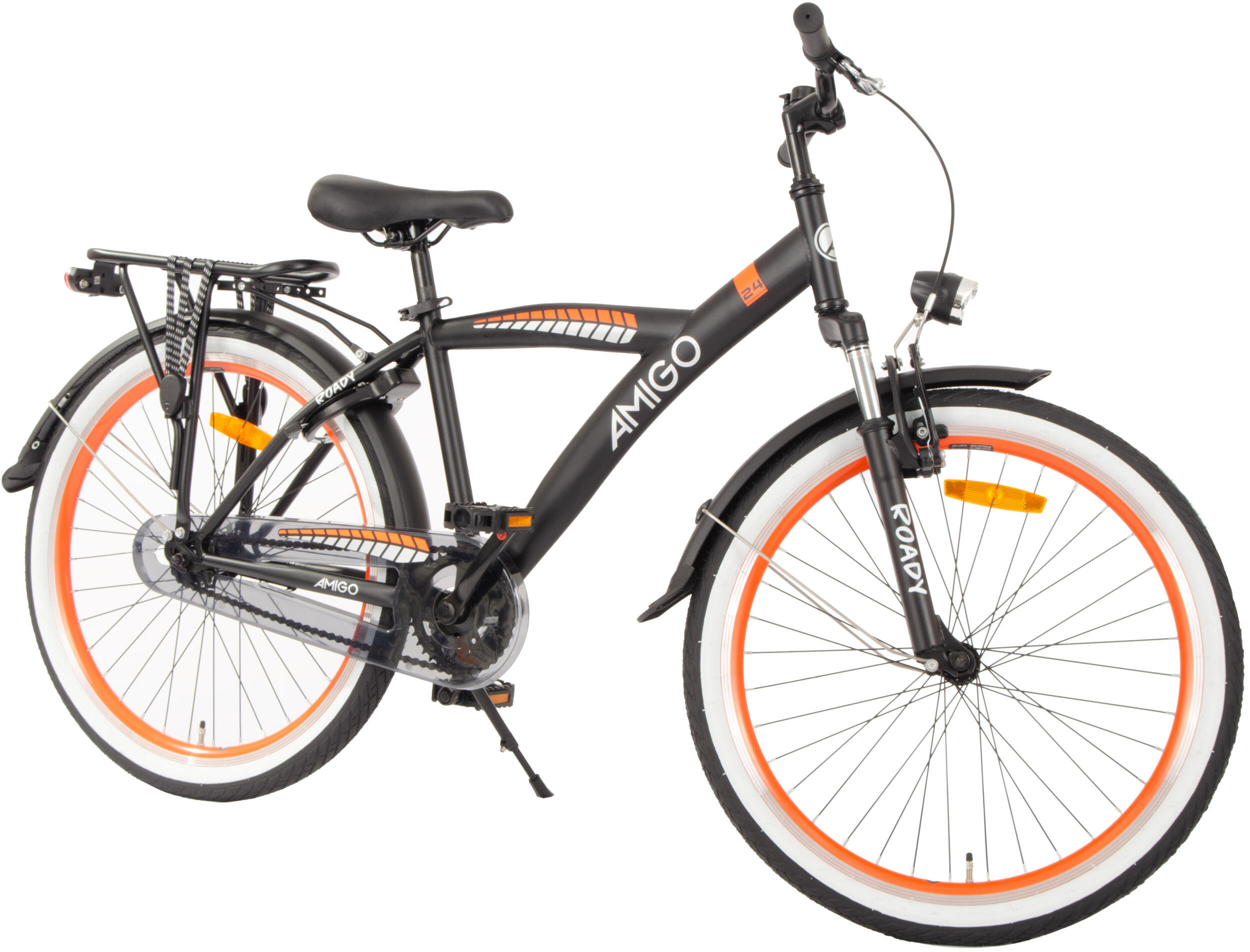 AMIGO Jongensfiets Roady 24 Inch Jongens Terugtraprem Zwart/Oranje 5/7