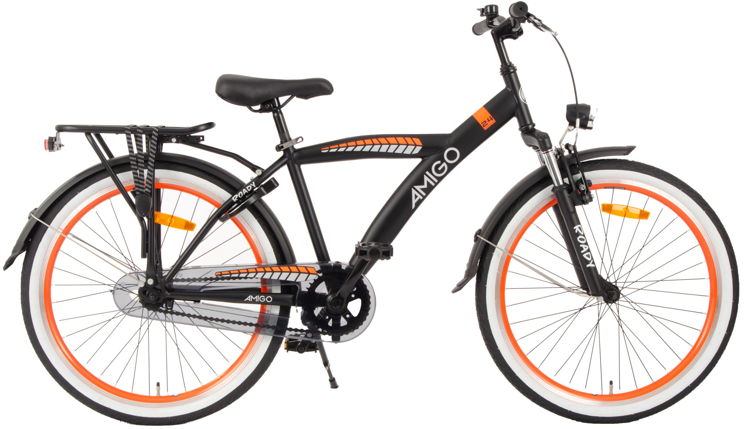 AMIGO AMIGO Jongensfiets Roady 24 Inch 36 cm Jongens Terugtraprem Zwart/Oranje
