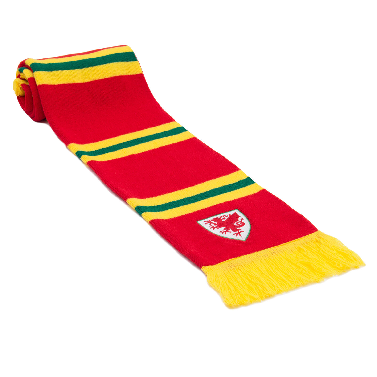 FA Wales Scarf Retro Bar Official FAW Football Gift Red Yellow Green 2/4