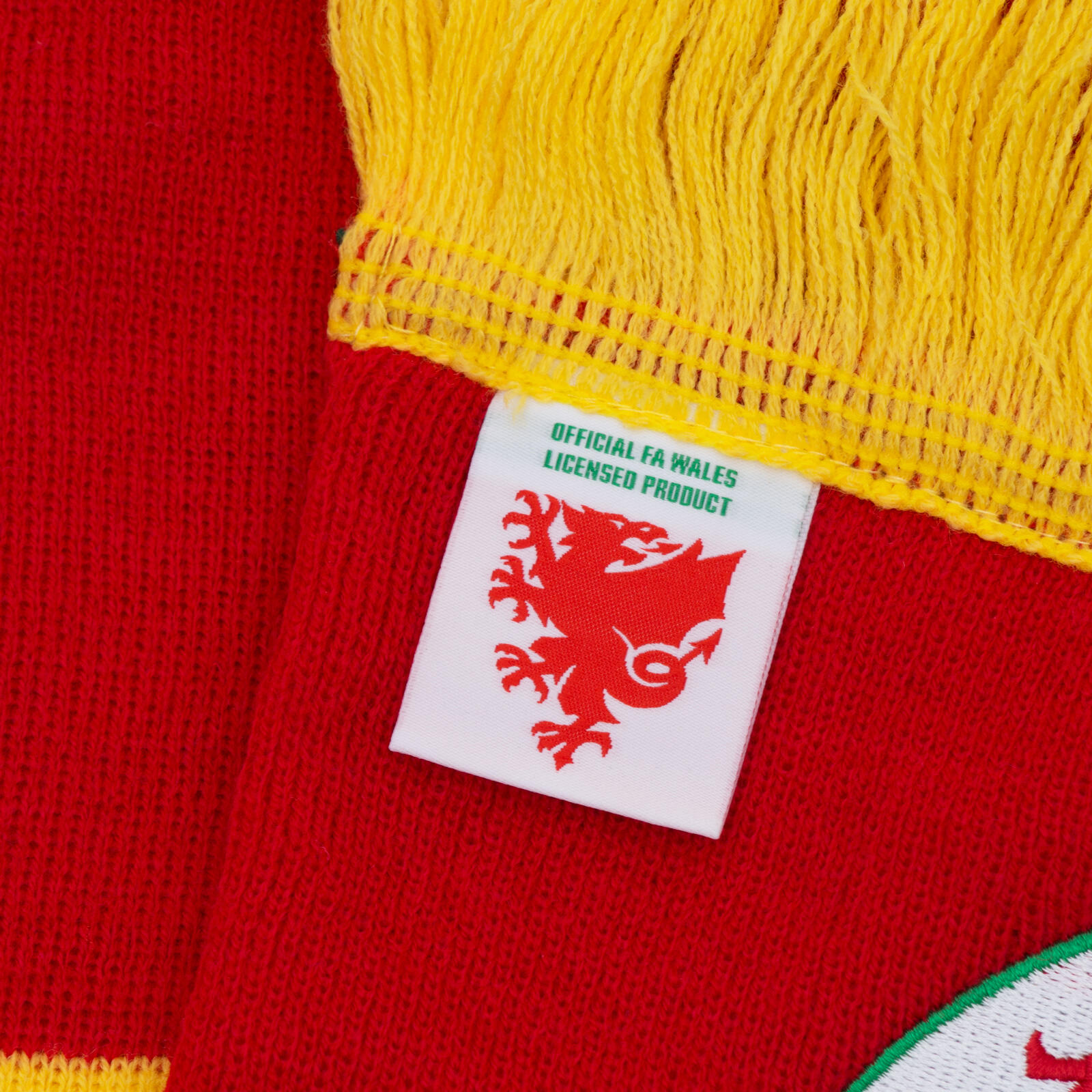 FA Wales Scarf Retro Bar Official FAW Football Gift Red Yellow Green 4/4