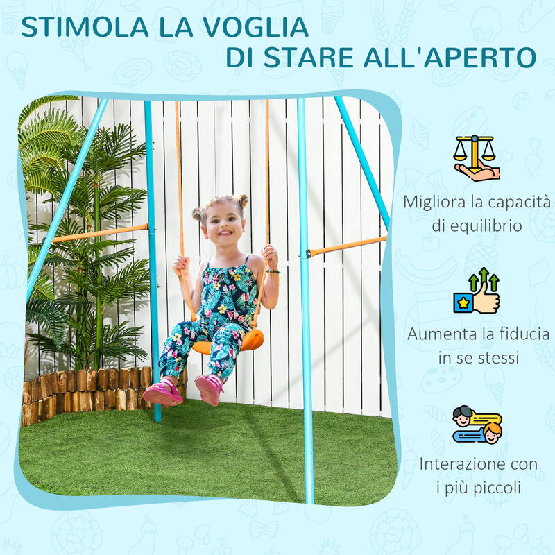 Outsunny Leagăn de Grădină pentru Copii 3-8 Ani cu Scaun Și cuie