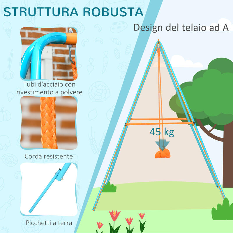 Outsunny Leagăn de Grădină pentru Copii 3-8 Ani cu Scaun Și cuie