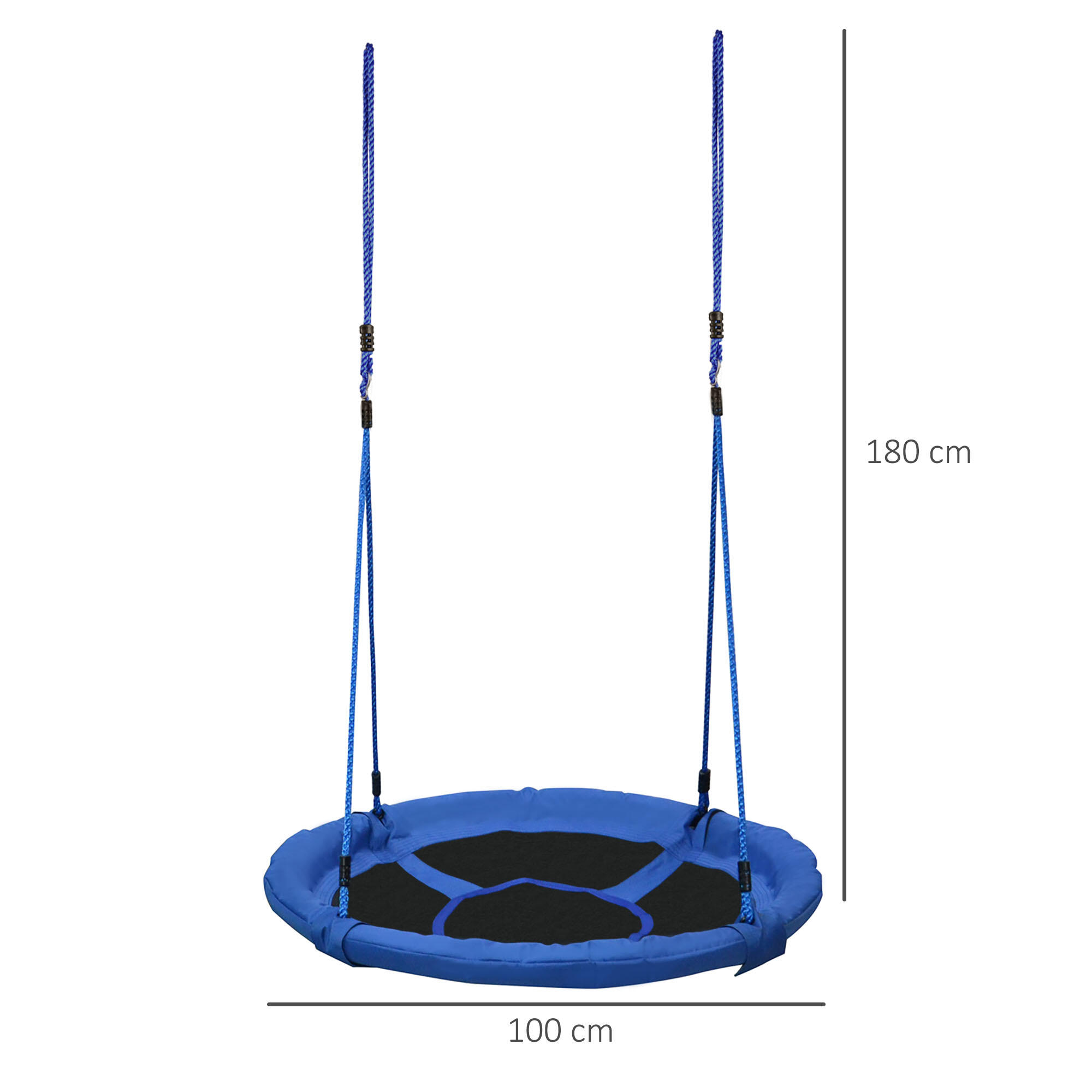 HOMCOM Altalena per Bambini Rotonda da Interno ed Esterno Blu 3/7