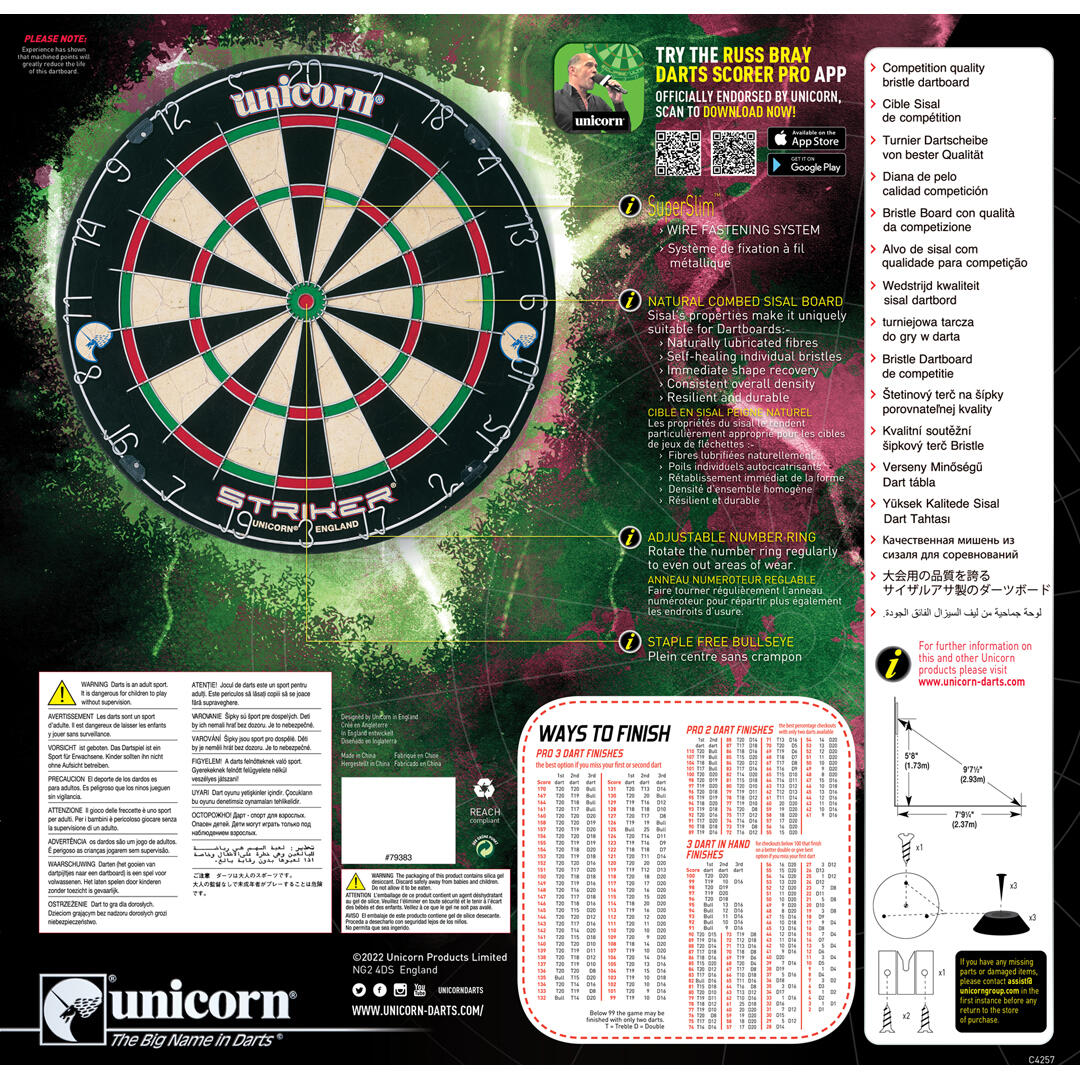 Unicorn Striker Dartboard 3/4