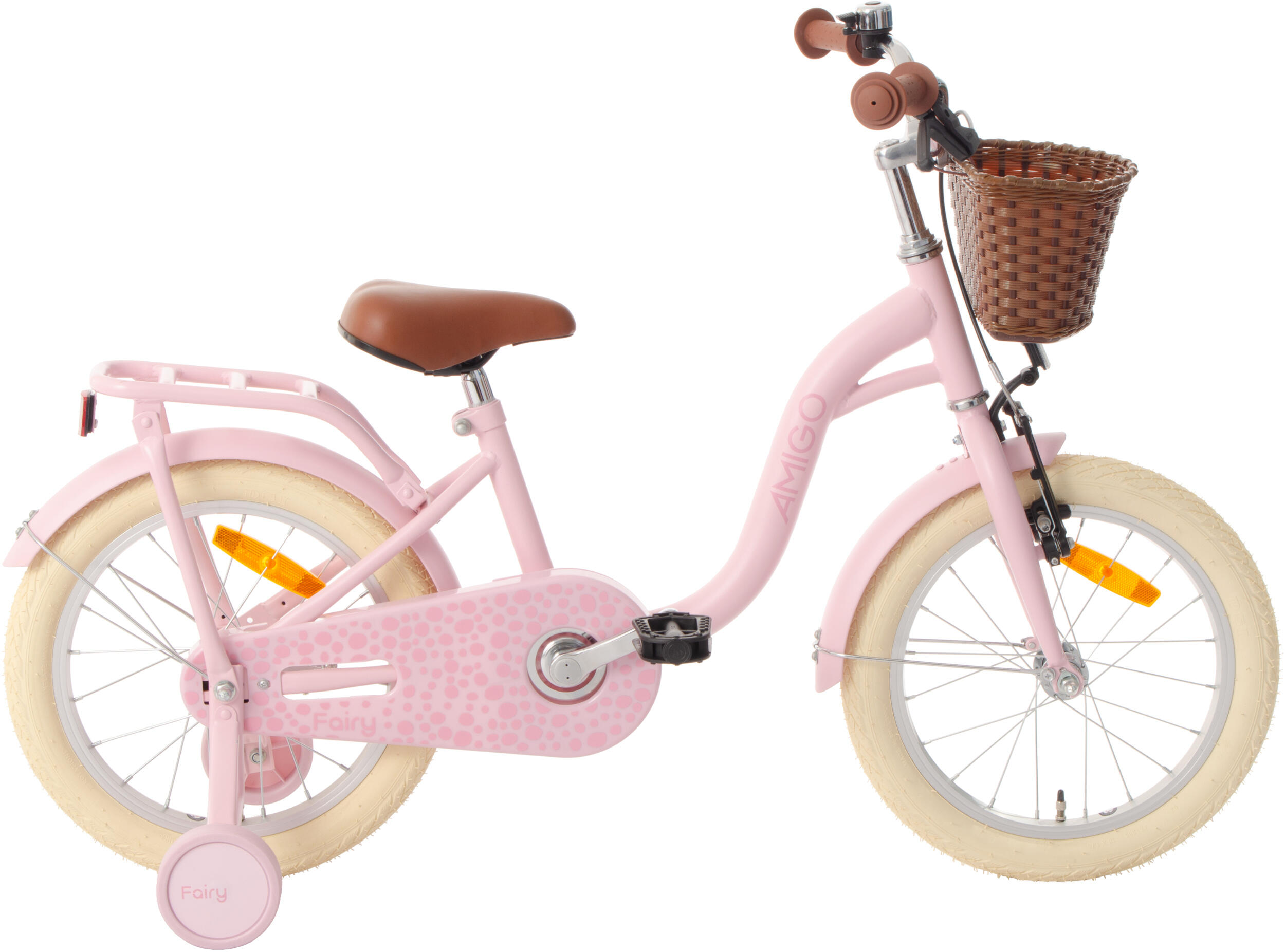 AMIGO AMIGO Meisjesfiets Fairy 16 Inch 24,5 cm Meisjes Terugtraprem Roze