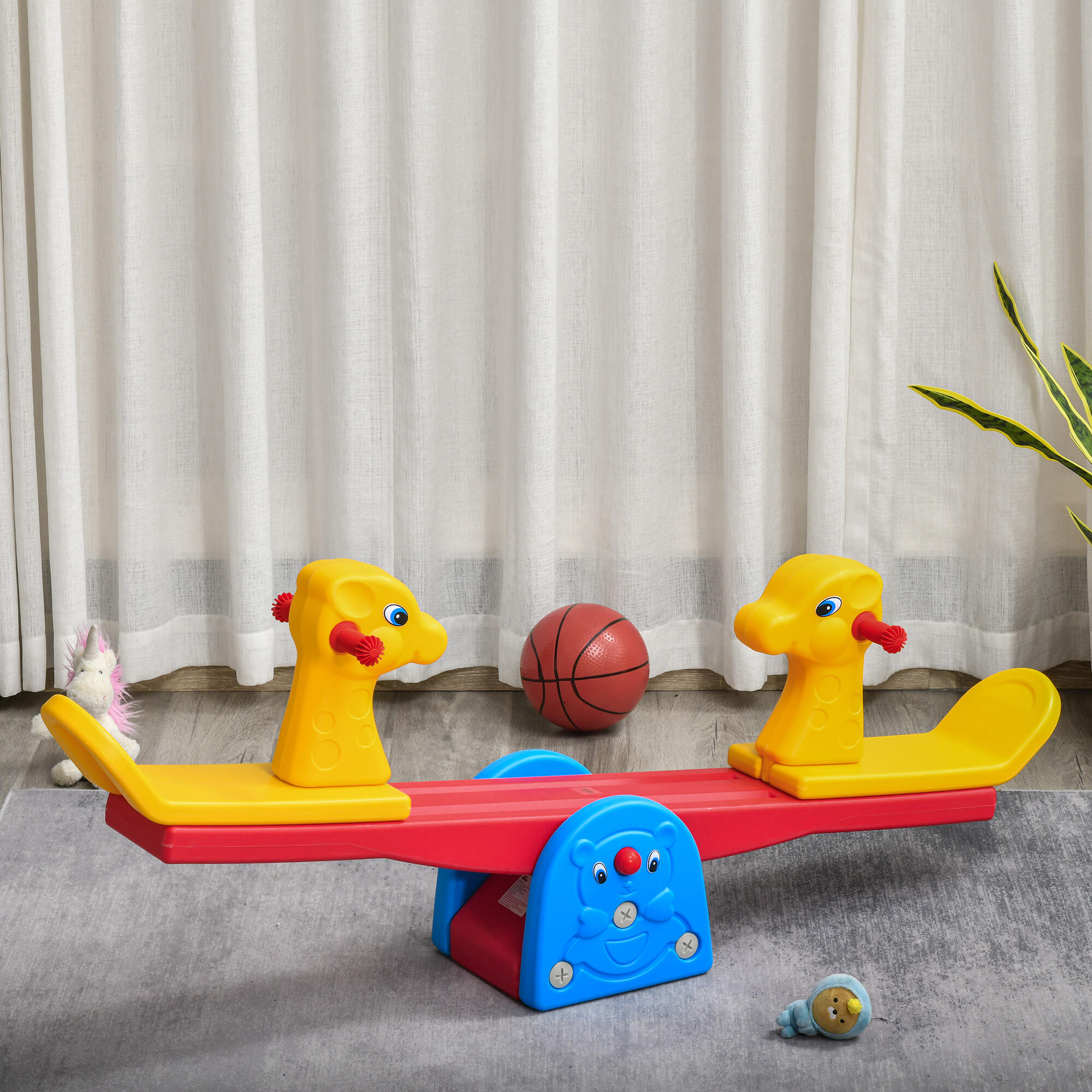 HOMCOM Altalena a Bilico con Maniglie Antiscivolo per Bambini Età 1-4 Anni 2/7