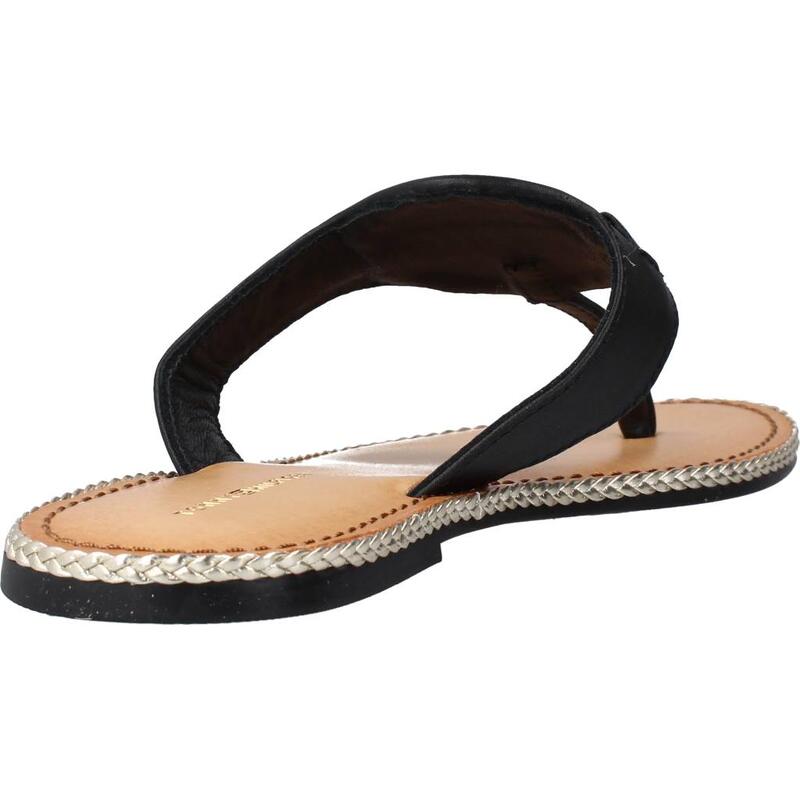 Sandalias Mujer Tommy Hilfiger Essential Leather Flat S Negro