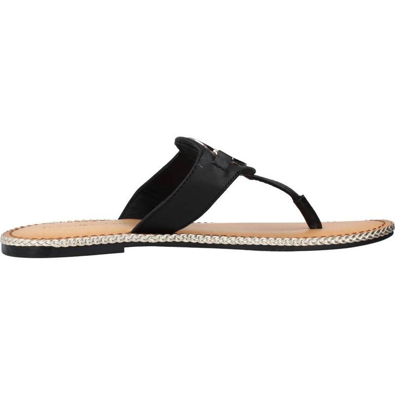 Sandalias Mujer Tommy Hilfiger Essential Leather Flat S Negro