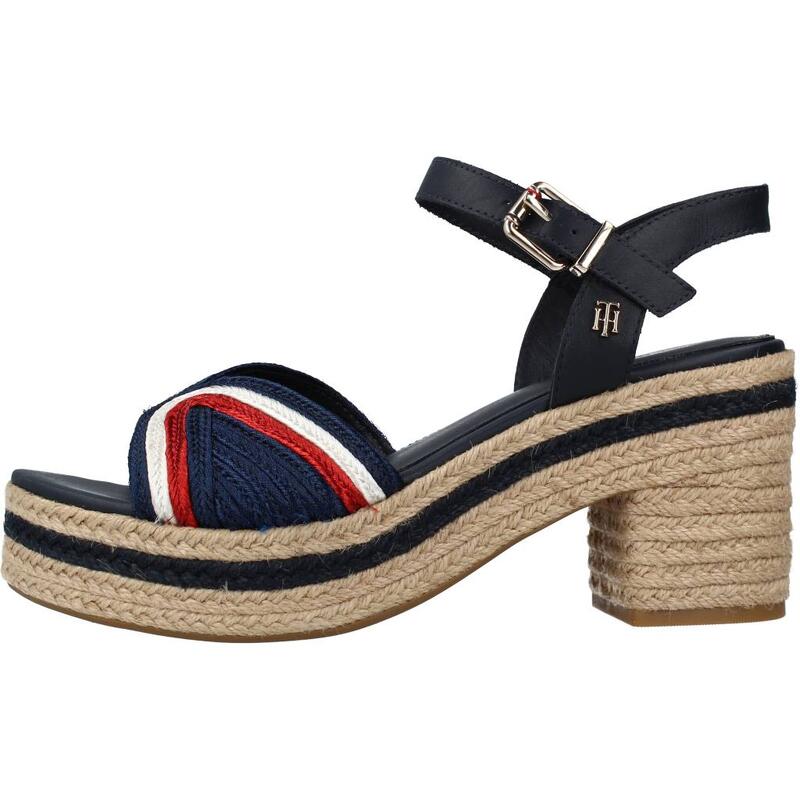 Sandalias Mujer Tommy Hilfiger Th Artisanal Mid Heel Sa Azul