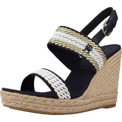 Sandalias Mujer Tommy Hilfiger Golden Webbing Wedge Azul
