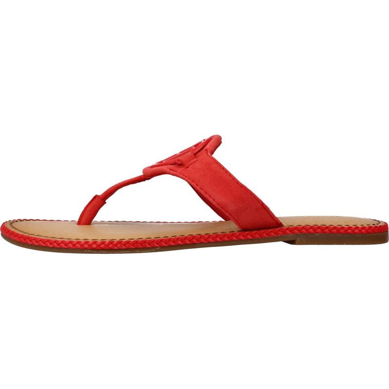 Sandalias Mujer Tommy Hilfiger Essential Hardware Flat Rojo