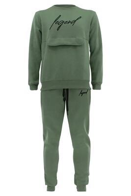 Joggingpak sweater heren/dames signature milano olive fitness en hardlopen