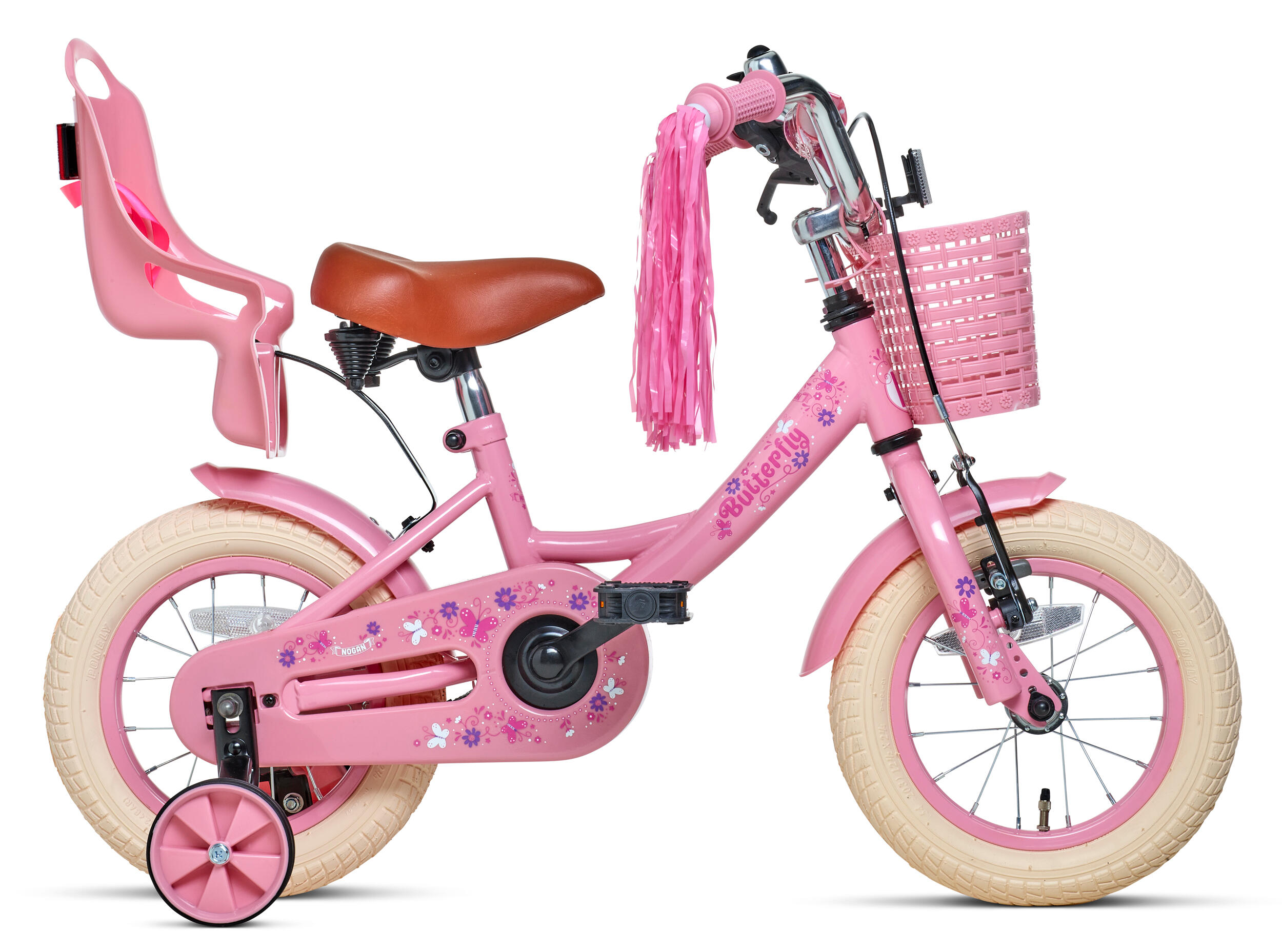 Loekie Dora kinderfiets 12 inch - Roze meisjesfiets - voor 2-4 jaar