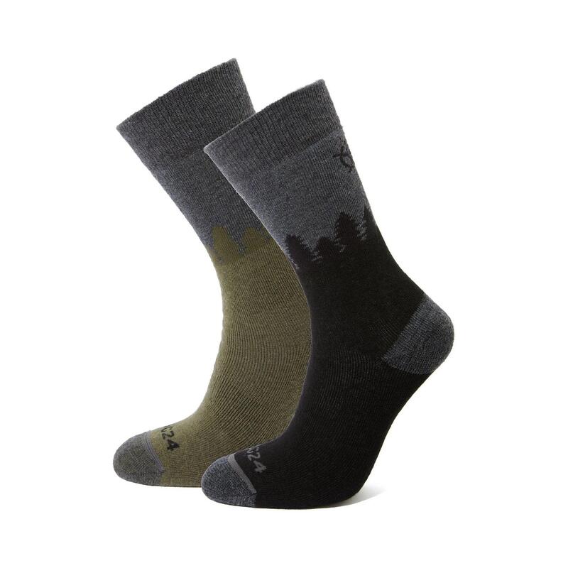 "Krems" Socken für Herren Schwarz/Khakigrün