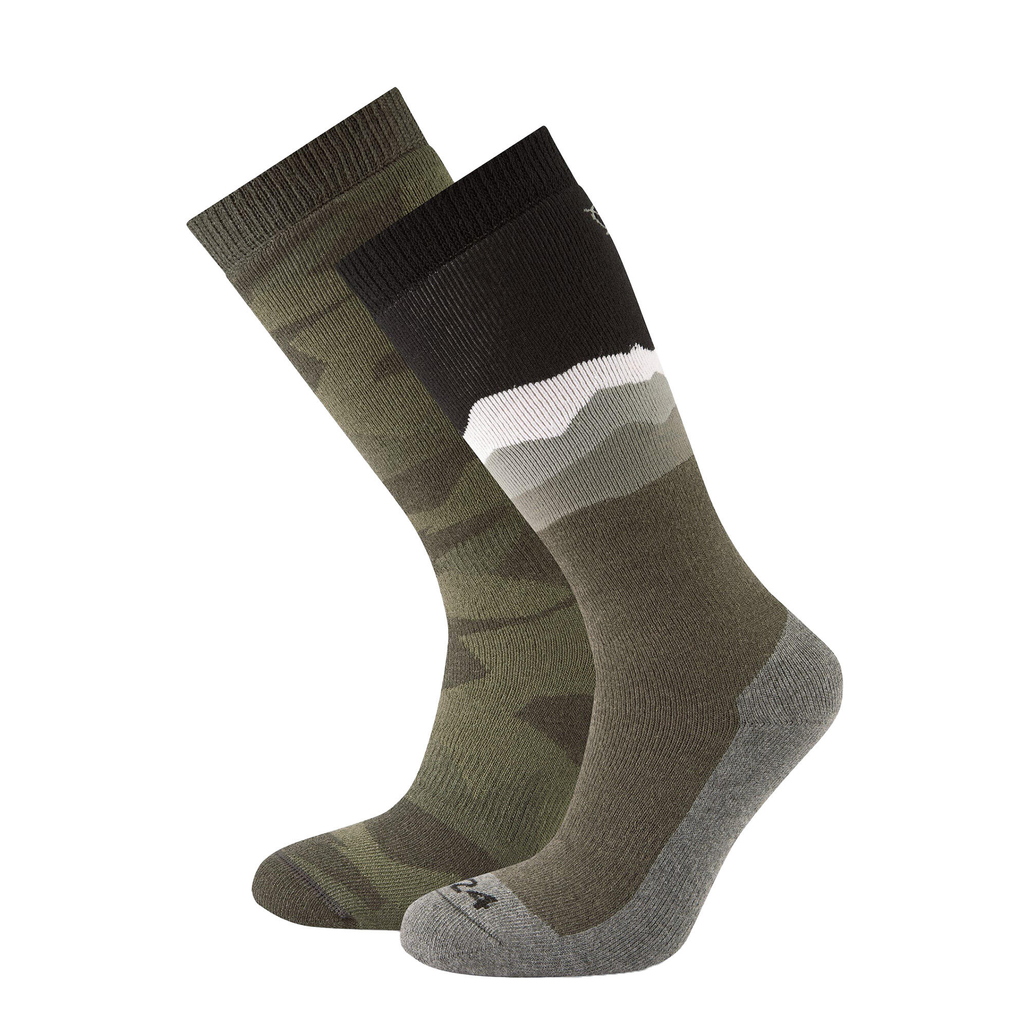 ALEKO Men's Ski Socks (Khaki / Black)