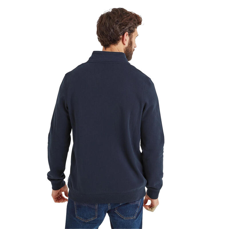 "Dorian" Sweatshirt mit kurzem Reißverschluss für Herren Indigo