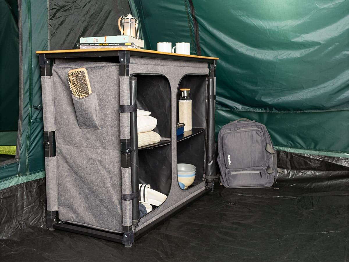 YUENFONG Armadio Da Campeggio Pieghevole Con Borsa: Leggero, Compatto, Multispazio - Ideale Per Viaggi E Escursionismo - Foto 6