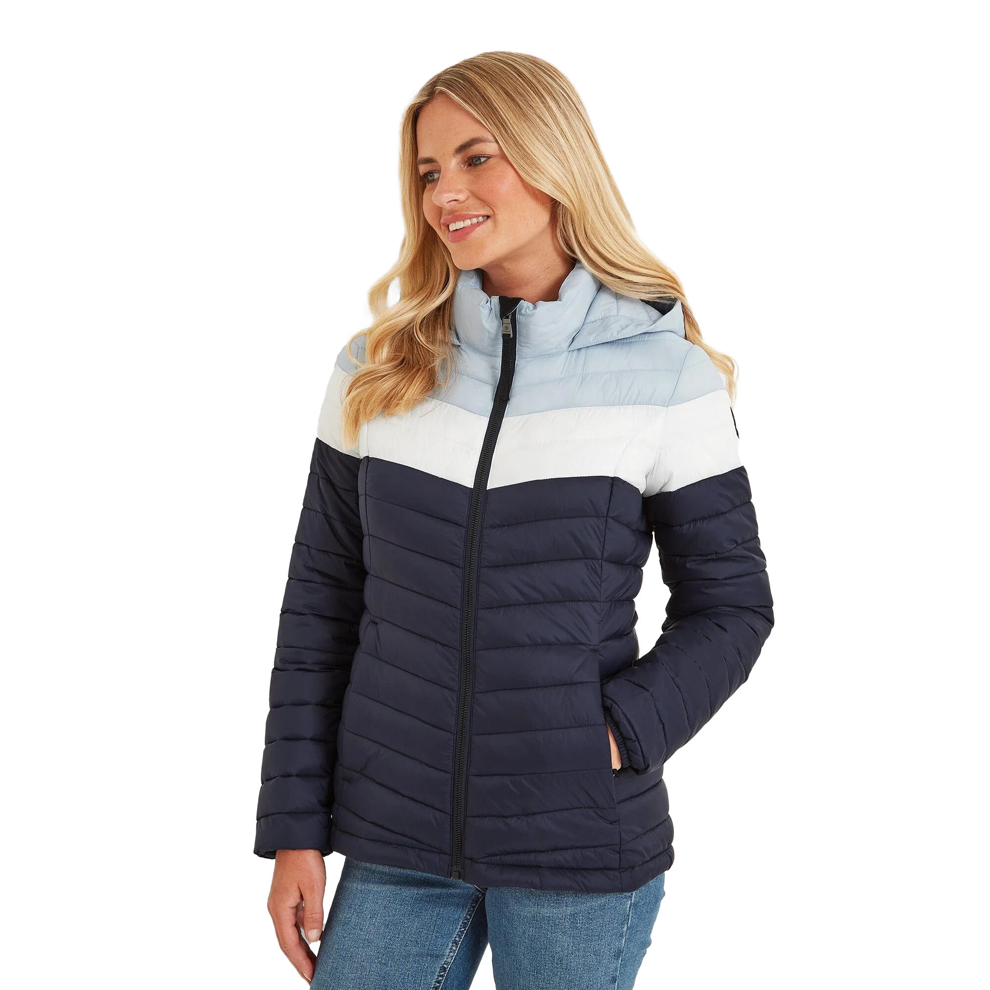 GARRISTON Women's quilted jacket (Navy / White / Blue)