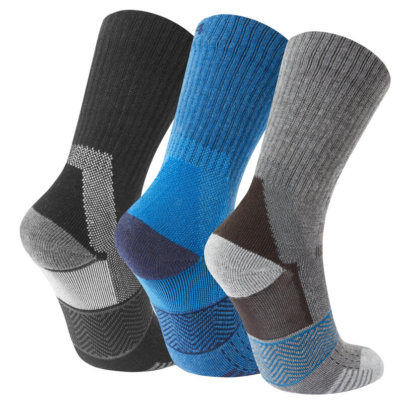 "Wels" Socken für Wandern(3erPack) Herren Schwarz/Dunkel-Türkis/Dunkelgrau Marl