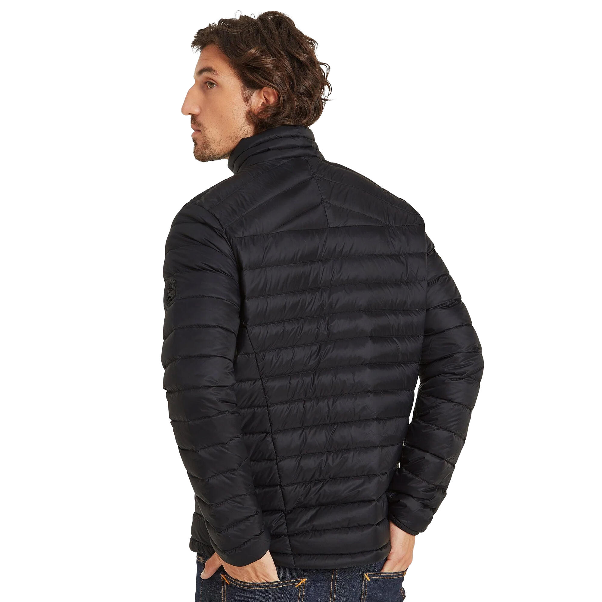Mens Down Funnel Neck Padded Jacket (Black) TOG24 Decathlon