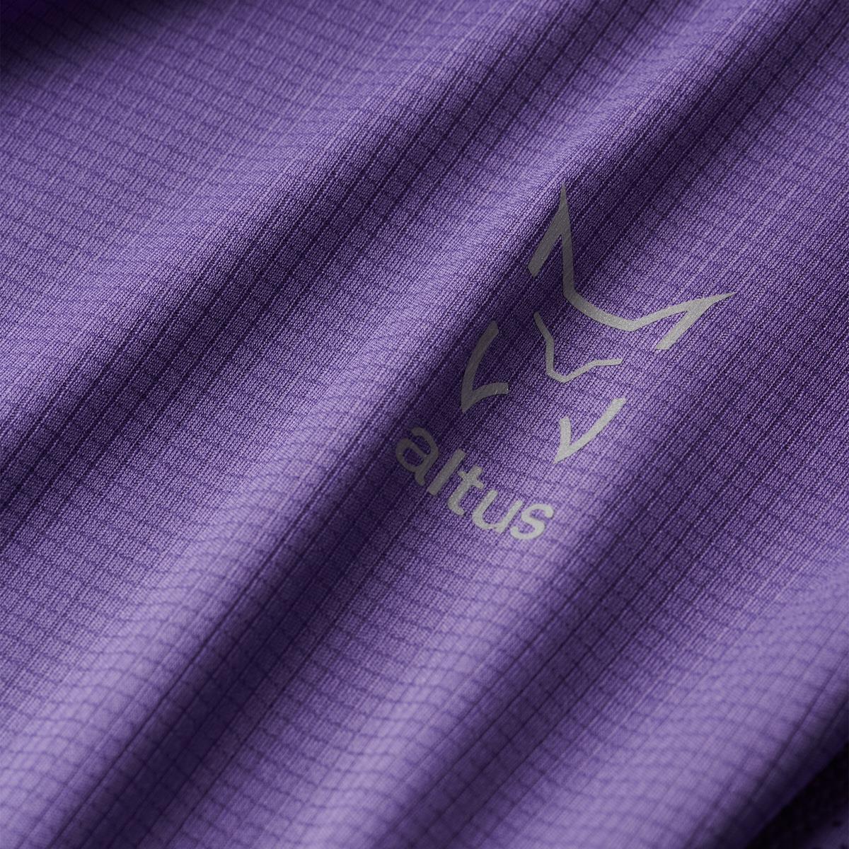 Camiseta de Manga Corta Senderismo de Montaña MUJER Altus GAIBA MORADO 3/4