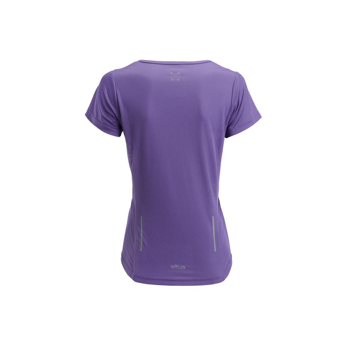 Camiseta de Manga Corta Senderismo de Montaña MUJER Altus GAIBA MORADO 2/4