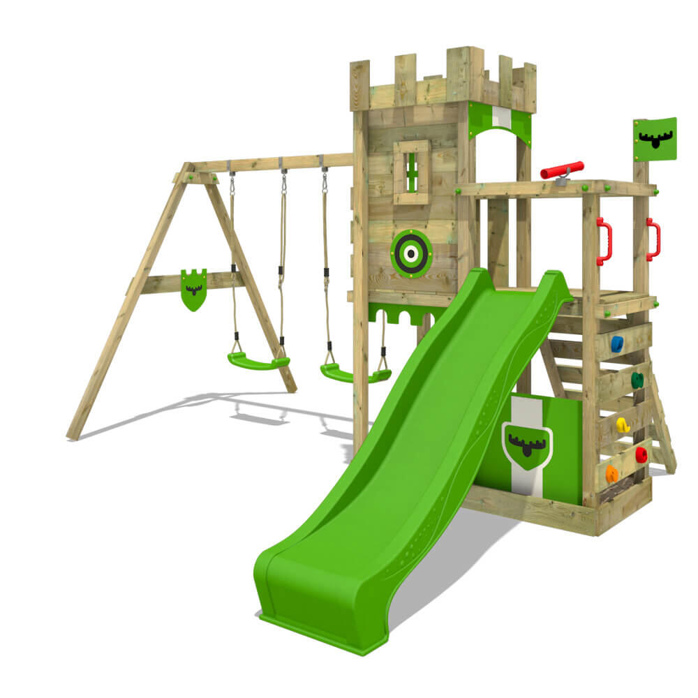 Fatmoose - Aire De Jeux Bold Baron Avec Double Balançoire - Aire De Jeu - Vert - No Size - Decathlon