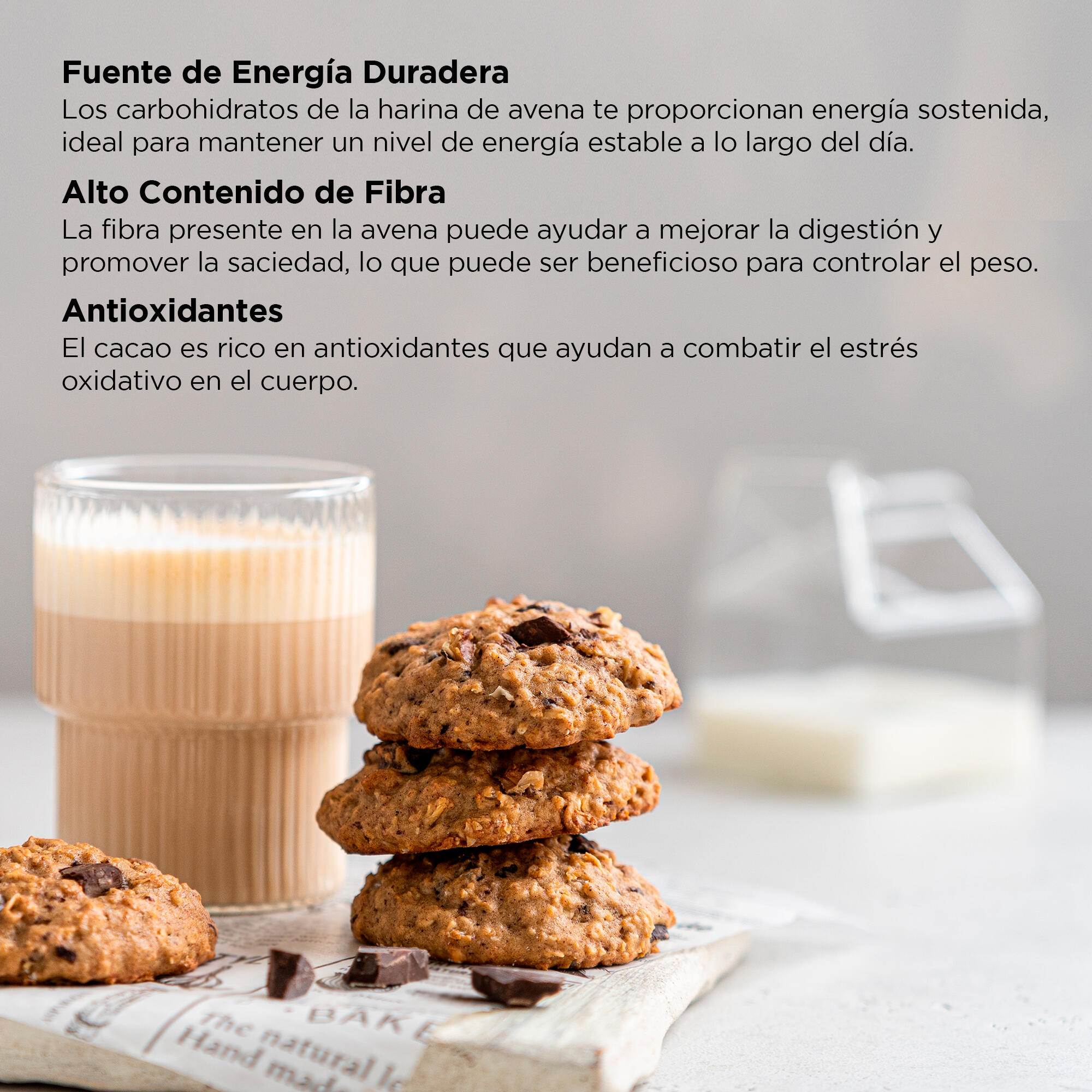 Harina Avena Sabor Chocolate Sport Live - Sin azúcares añadidos - 1Kg - DRASANVI 3/6