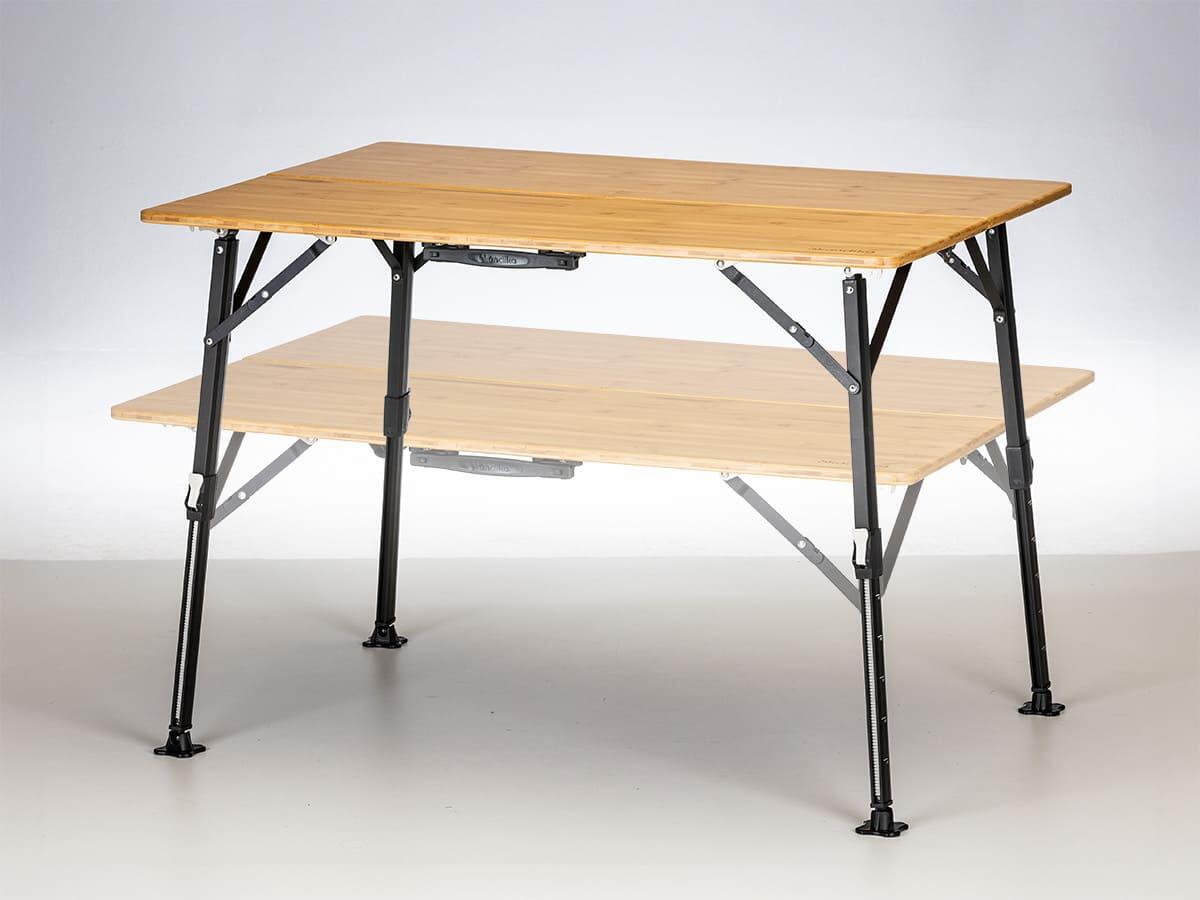 Mesa de camping Tobro - Mesa plegable con tablero de bambú  - 100x72x70cm 5/8