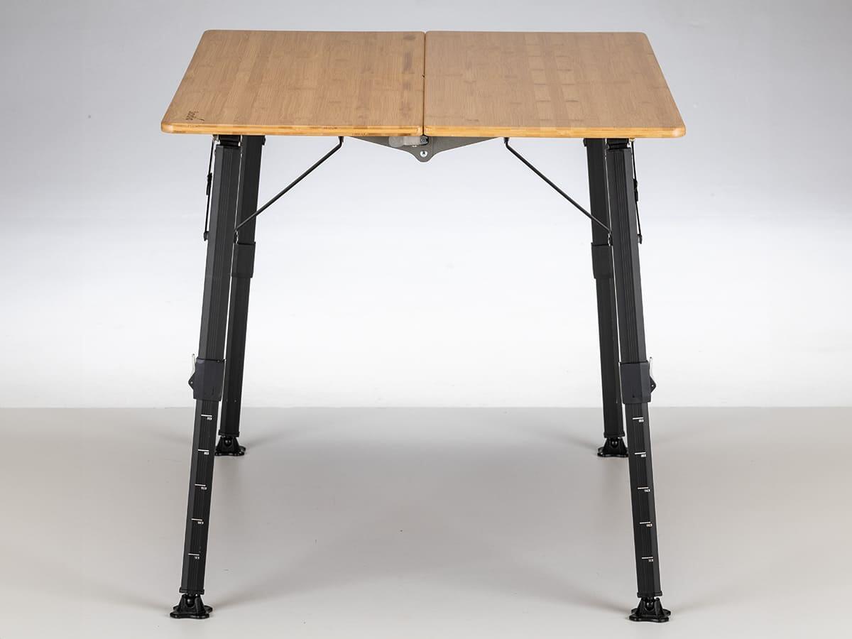 Mesa de camping Tobro - Mesa plegable con tablero de bambú  - 100x72x70cm 3/8