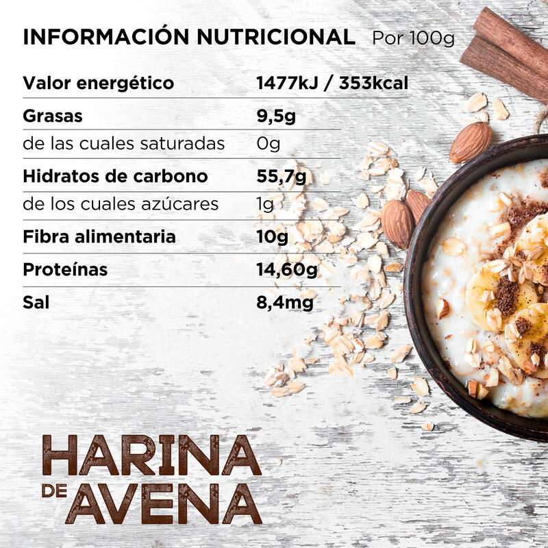 Harina Avena Sabor Vainilla Sport Live - Sin azúcares añadidos - 1Kg - DRASANVI