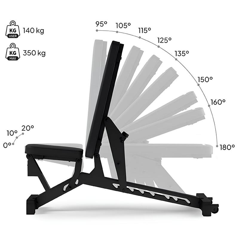 Banc de musculation Zipro Pumpiron réglable inclinable et déclinable, abdominaux