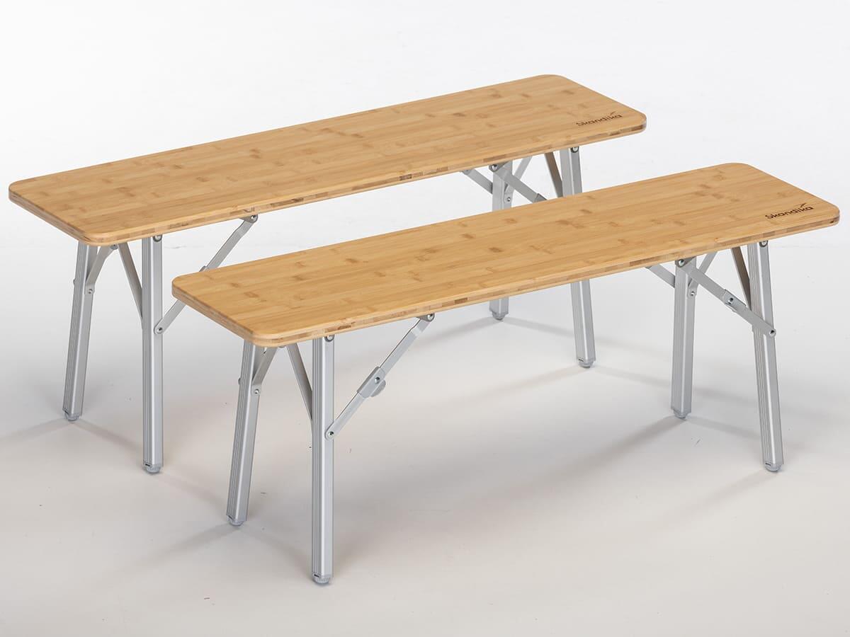 Set di 2 panche - Tolja - panca da campeggio in bambù - 100 x 27 x 39 cm 2/7