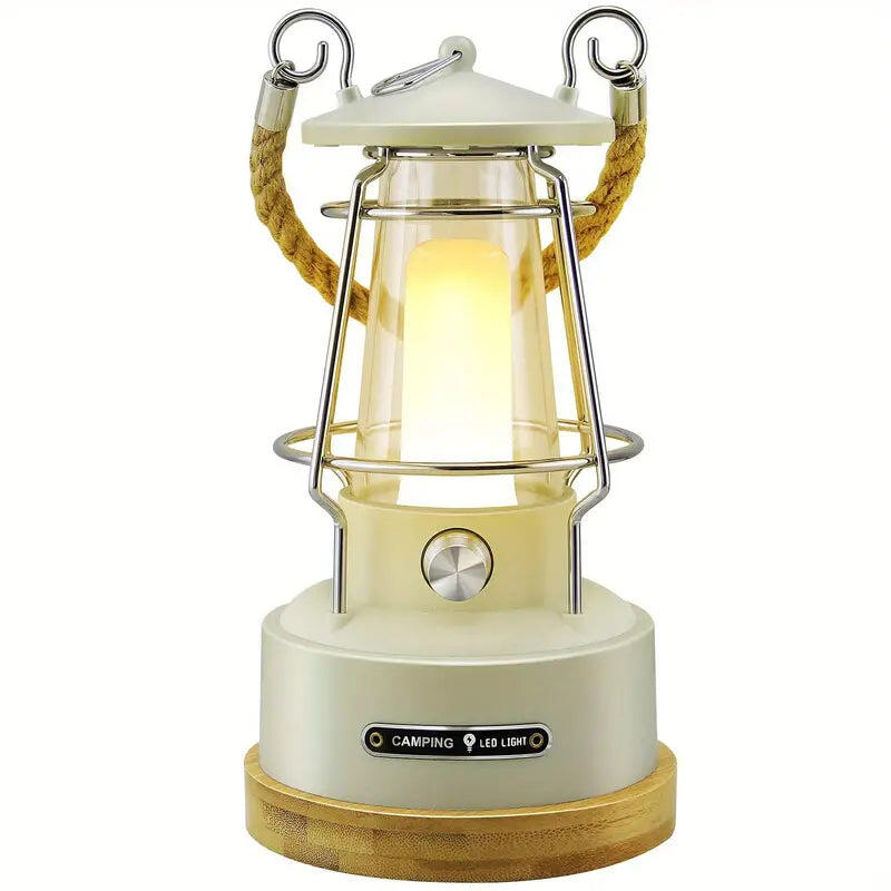 Vintage Rechargeable Camping Lantern - Dimmable, Waterproof Retro Light
