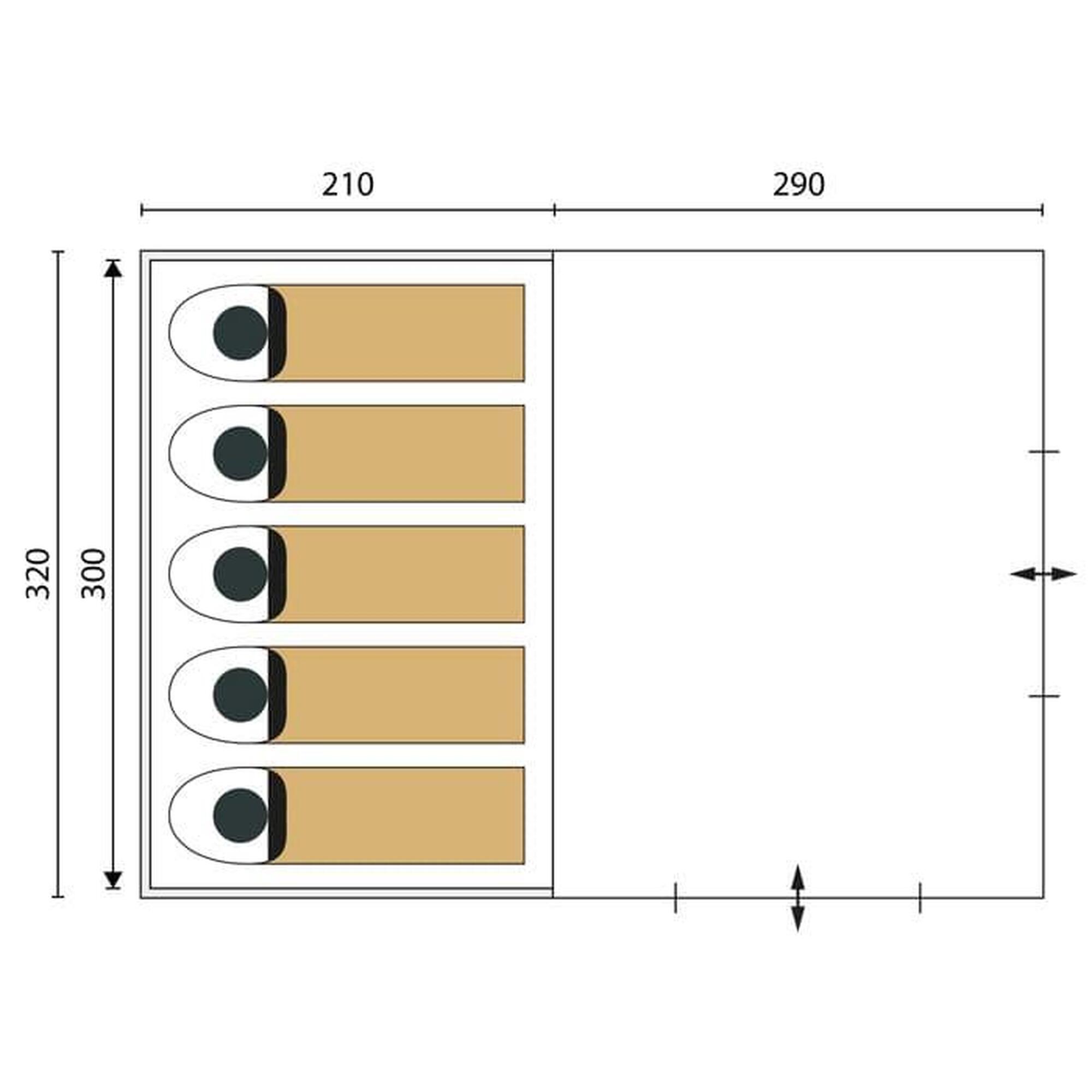 Koepeltent - Bergen 5 Protect - Campingtent voor 5 personen - 230 cm stahoogte