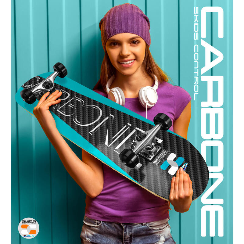Skids Control skateboard carbone noir/bleu/blanc
