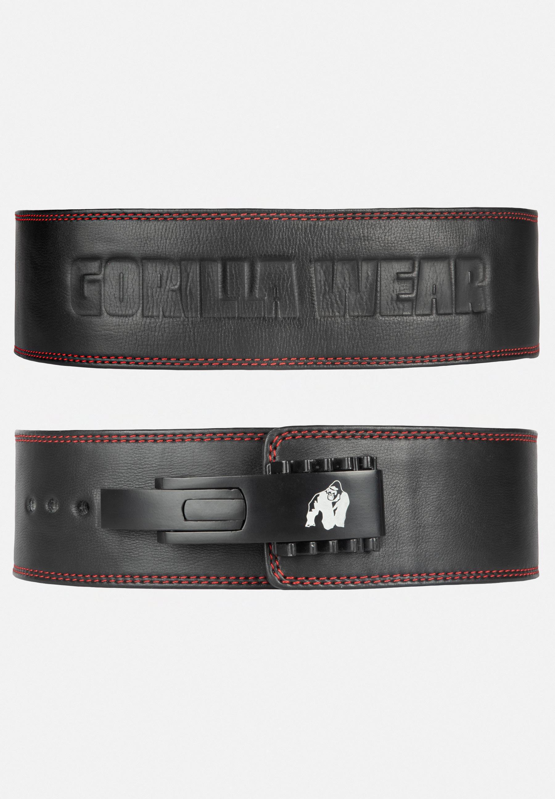 GORILLA WEAR 4 Inch Premium Leather Lever Belt - Nero