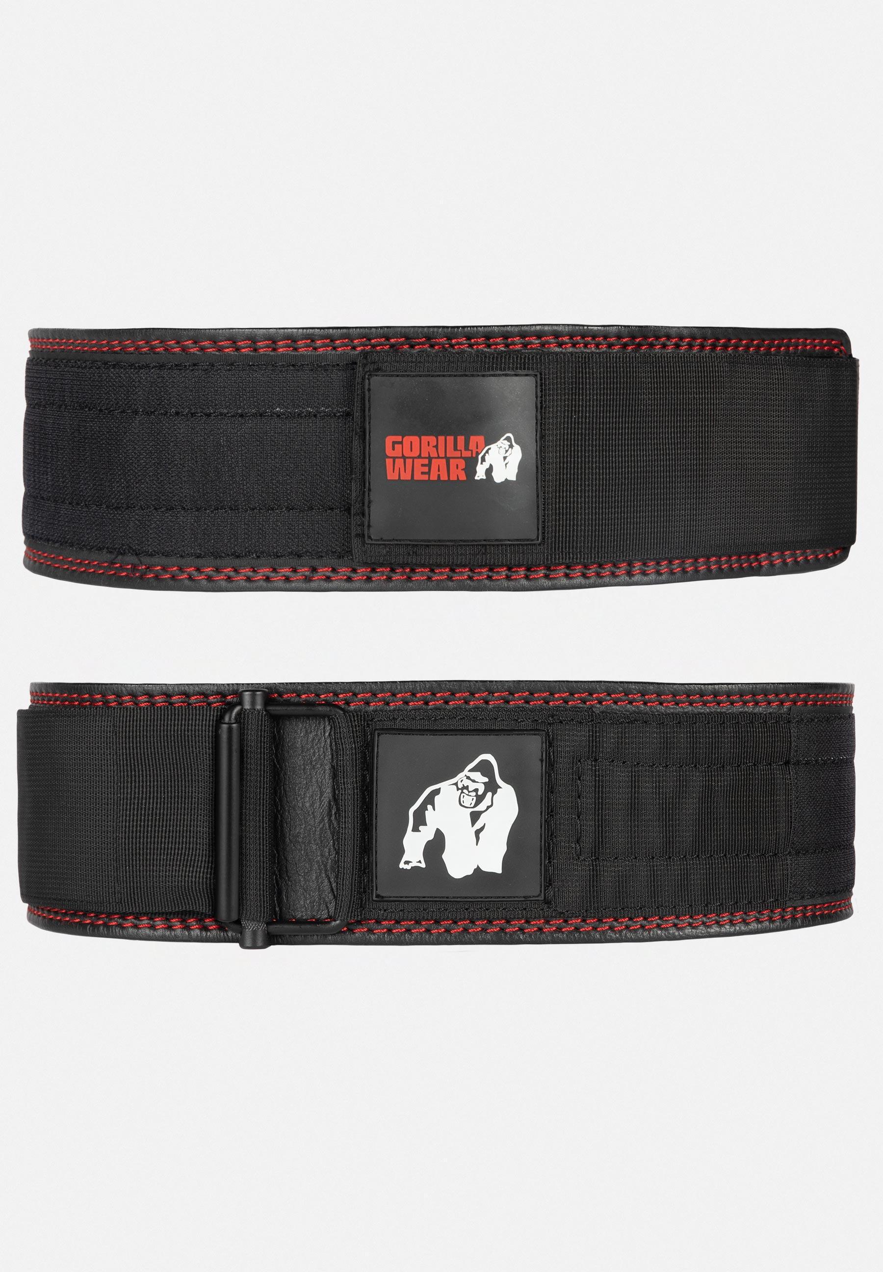 GORILLA WEAR 4 Inch Premium Leather Lifting Belt - Zwart