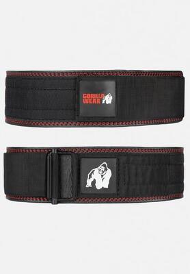 4 inch premium leather lifting belt - zwart