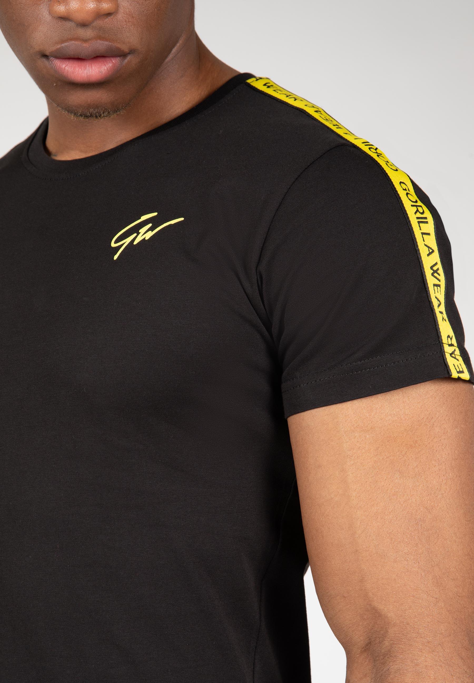 Camiseta Musculación Manga Corta Algodón Hombre GORILLA WEAR Chester Negro 4/5