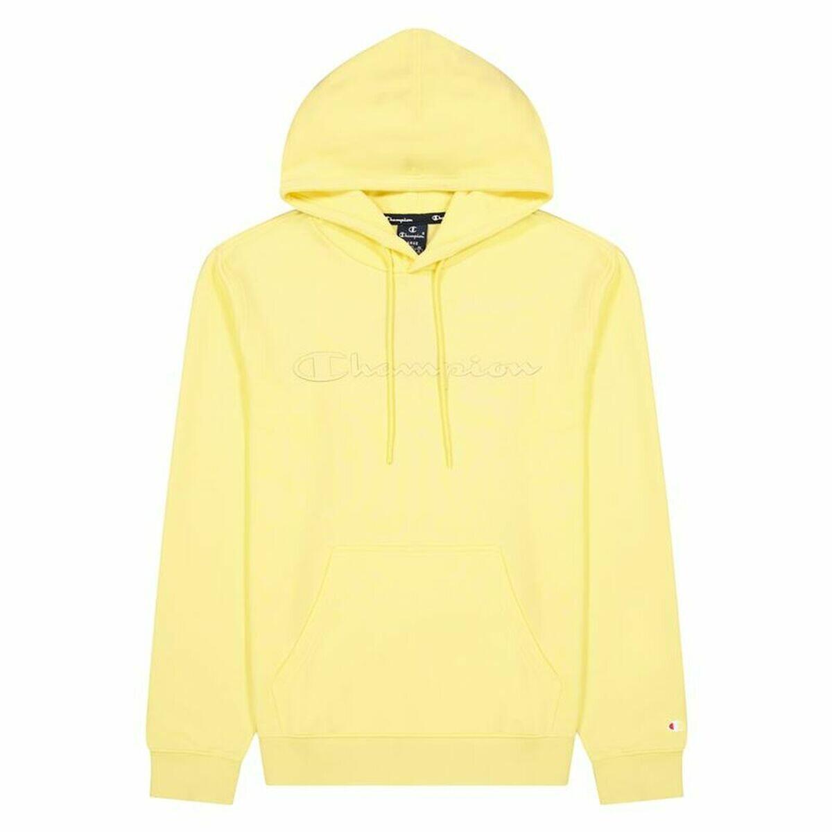 Sweat à capuche homme Champion Script Logo Hoodie M Jaune 2/2